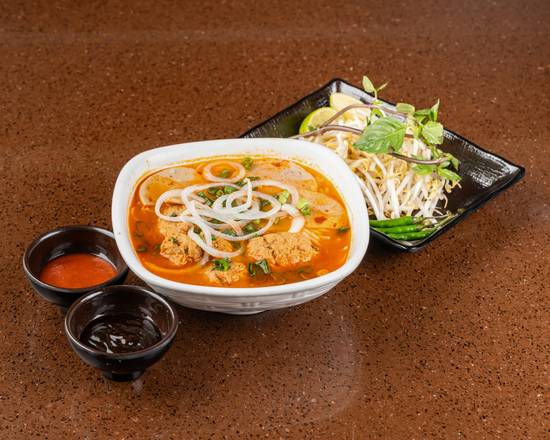 206 - Bún Riêu [Crab Pork Meat Ball in Tomato Soup]  (虾蟹猪肉丸番茄汤)